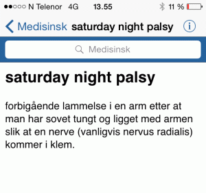 Saturday night palsy